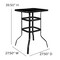 Flash Furniture Black 27.5" Square Glass Metal Patio Bar Table TLH-073H-B-GG - alternate 4